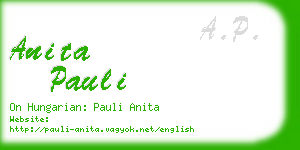 anita pauli business card